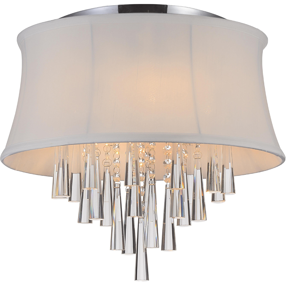 Audrey 4 Light Drum Shade Flush Mount With Chrome Finish